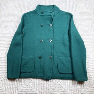 Talbots Double Breasted Cardigan Womens M Lambswool Old Money Preppy Academia